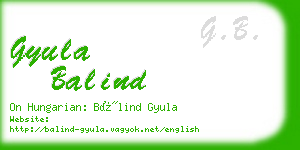 gyula balind business card